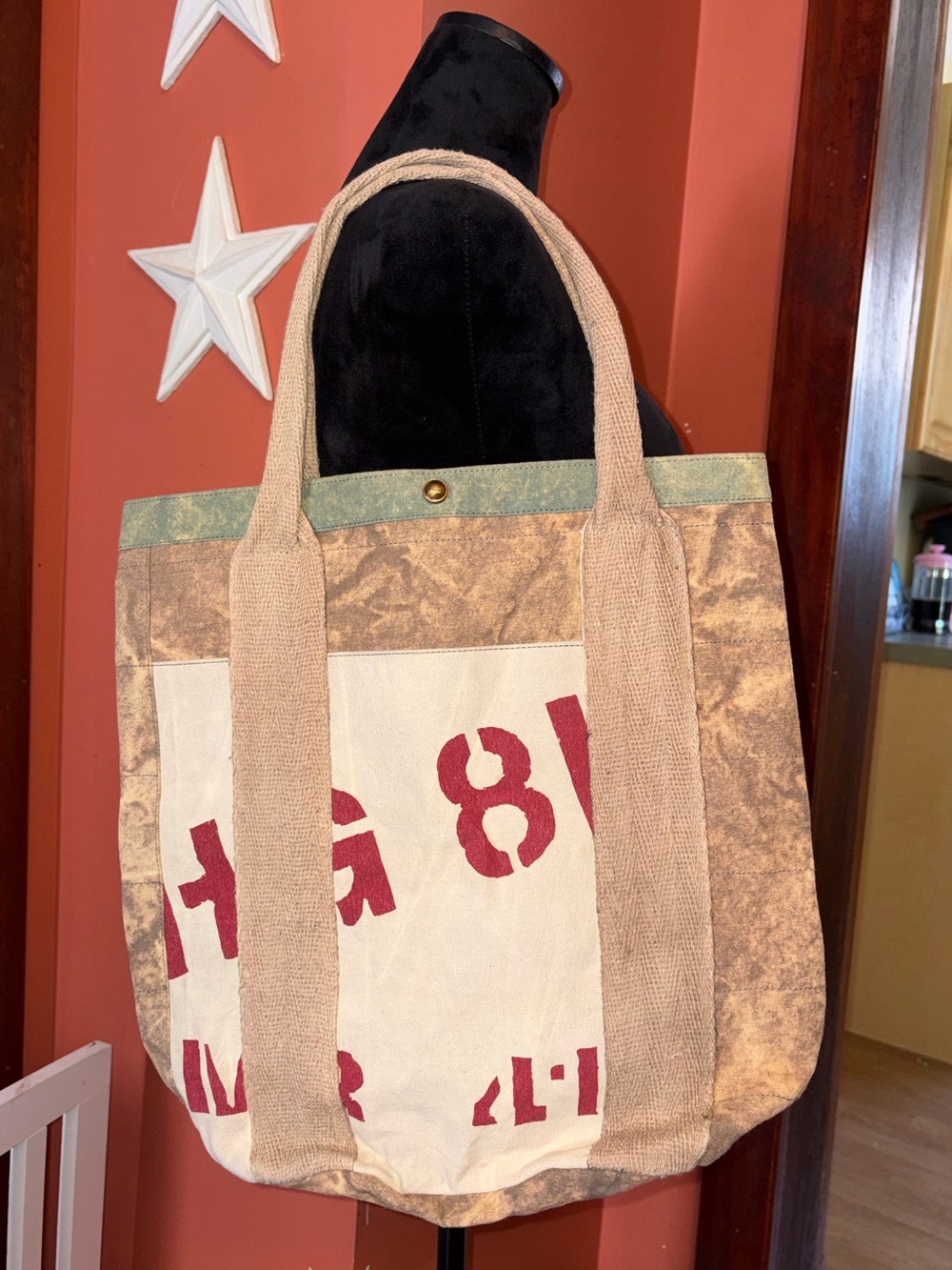 Vintage one of a kind tote bag